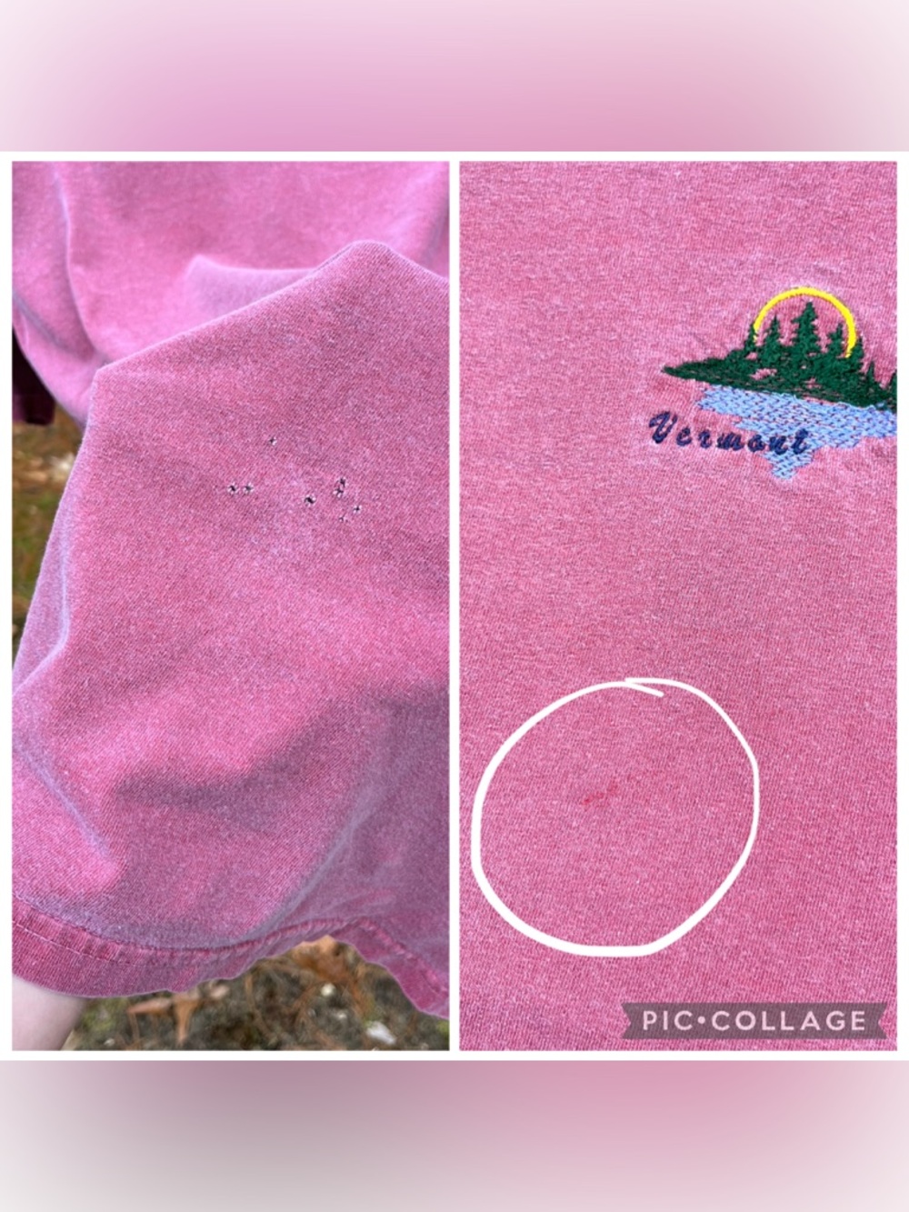 90s Comfort Colors Vermont Tourist T-Shirt Red Distressed Faded Granola Girl - Picture 12 of 13